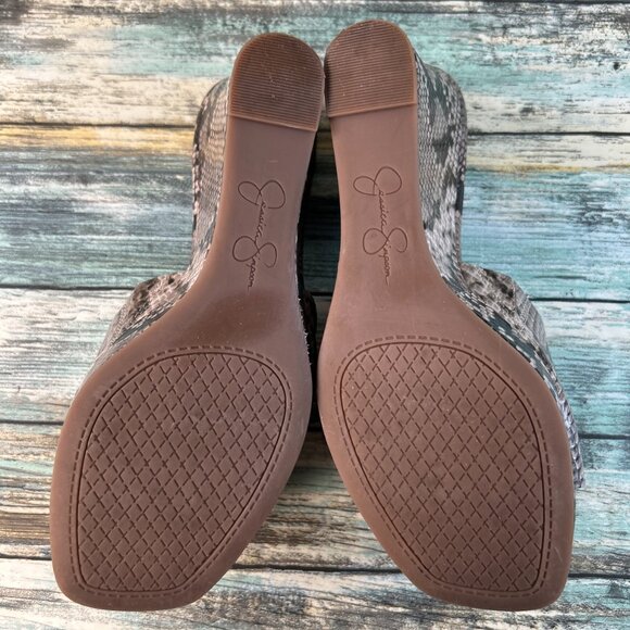 Jessica Simpson Allynna Platform Sandals Womens 5.5M Snake Print Slides Open Toe - Picture 7 of 13